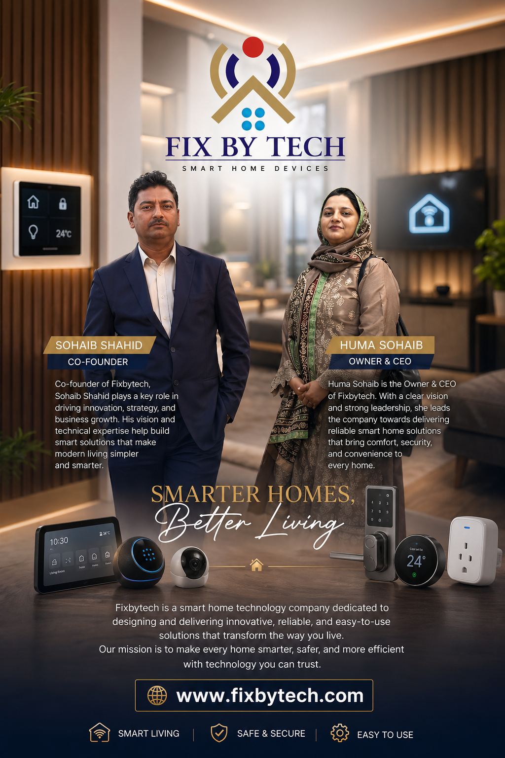 Meet CEO huma sohaib & Co-founder sohaib shahid fixbytech