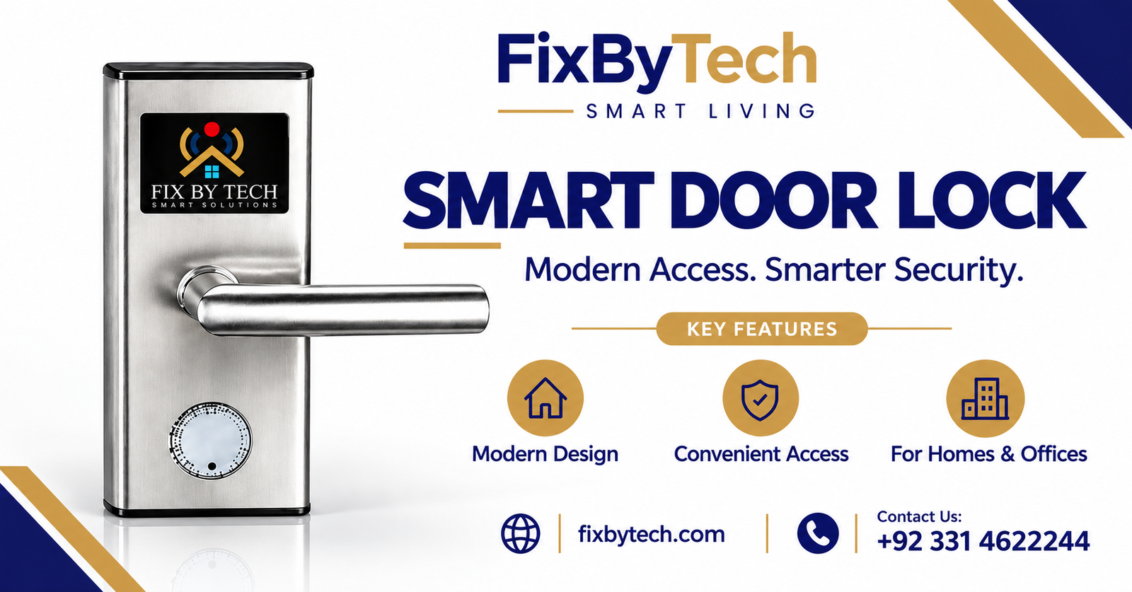 FixByTech smart door lock for modern home and office security in Pakistan