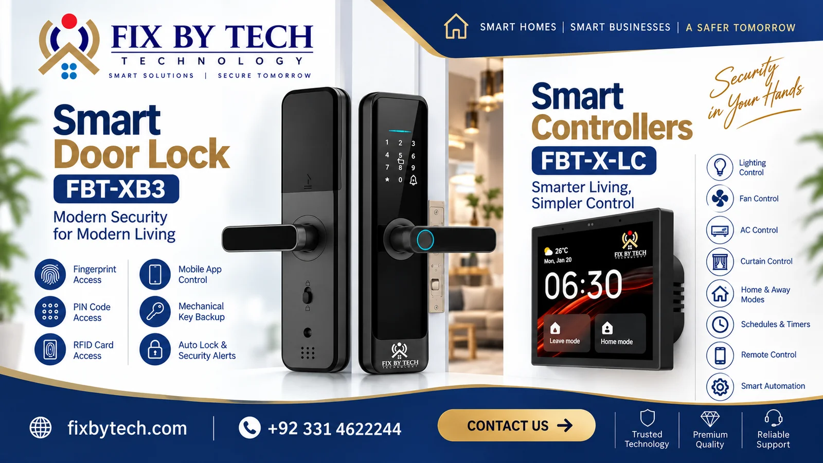 Smart Home Security & Automation with Fix By Tech FBT-XB3 Smart Door Lock and FBT-X-LC Smart Controller
